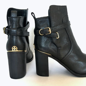 Tory Burch Kayden Booties Black Ankle Boots Buckle